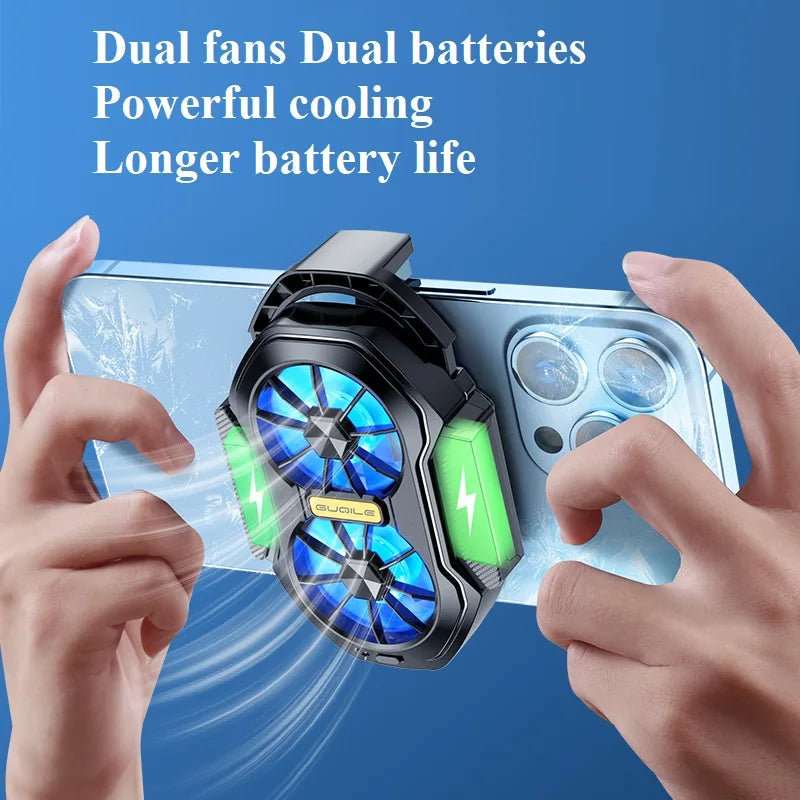 FS01 Dual Fan Rechargeable Mobile Phone Cooler Radiator