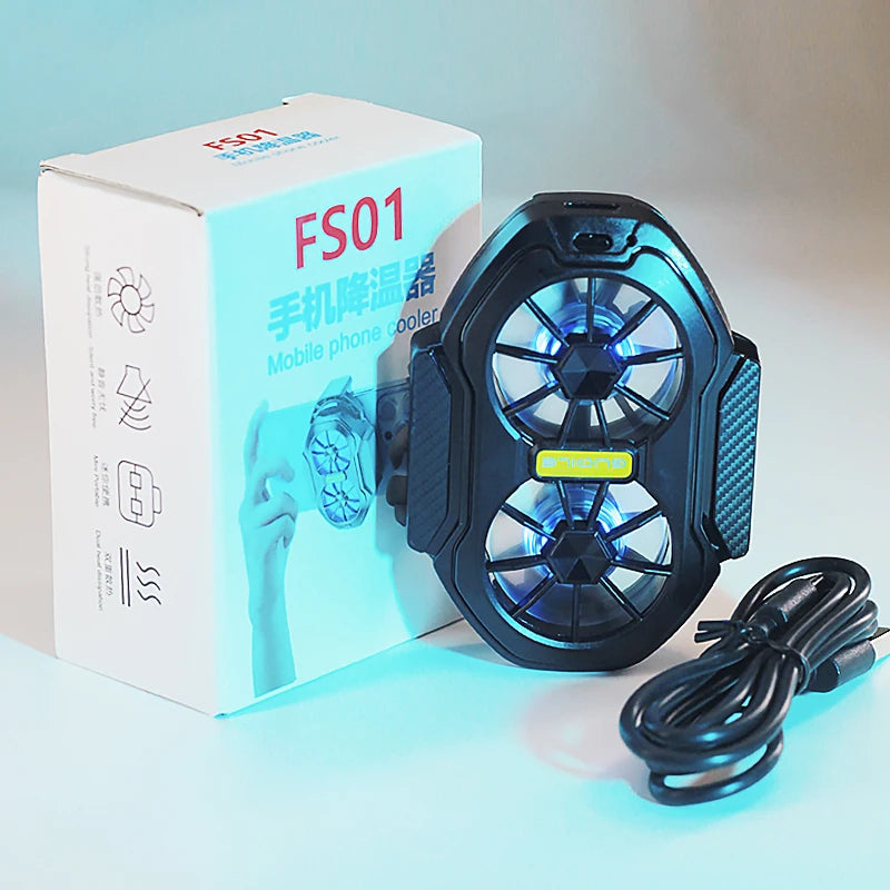 FS01 Dual Fan Rechargeable Mobile Phone Cooler Radiator