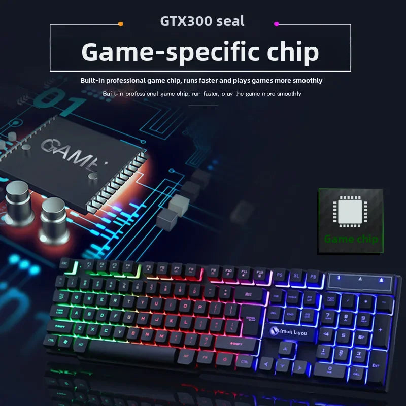 Limei Gtx300 Wired Gaming Keyboard Mouse Combo Usb Backlit