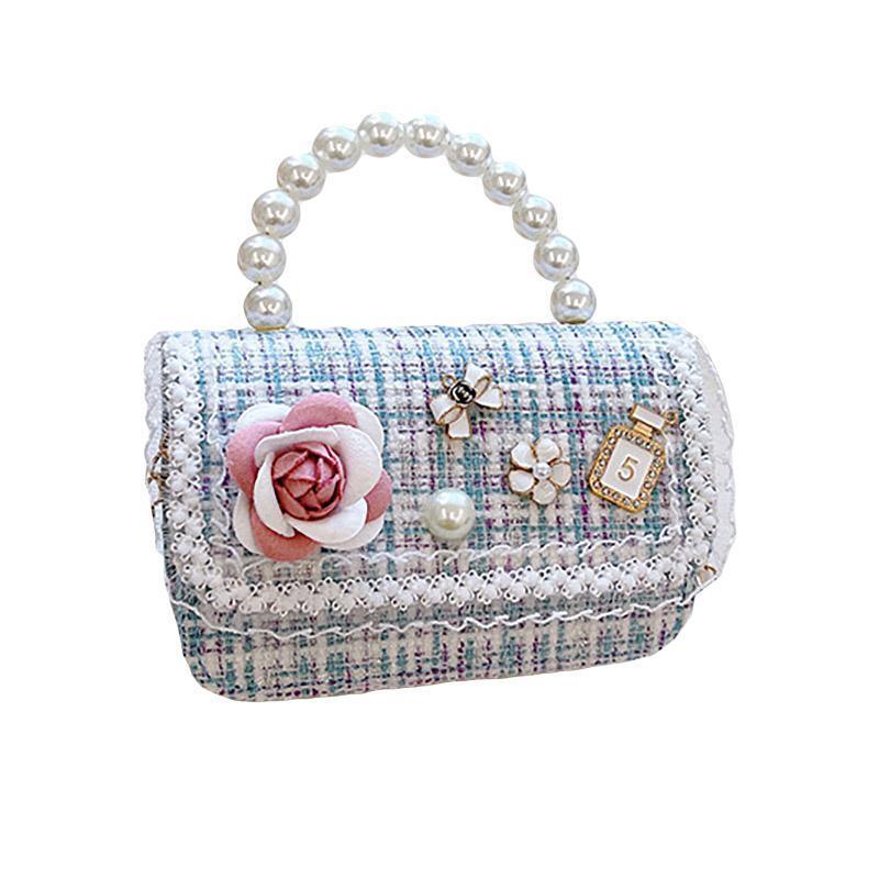 Girls Small Square Princess Handbag Chain Shoulder Bag Messenger Bag - Green