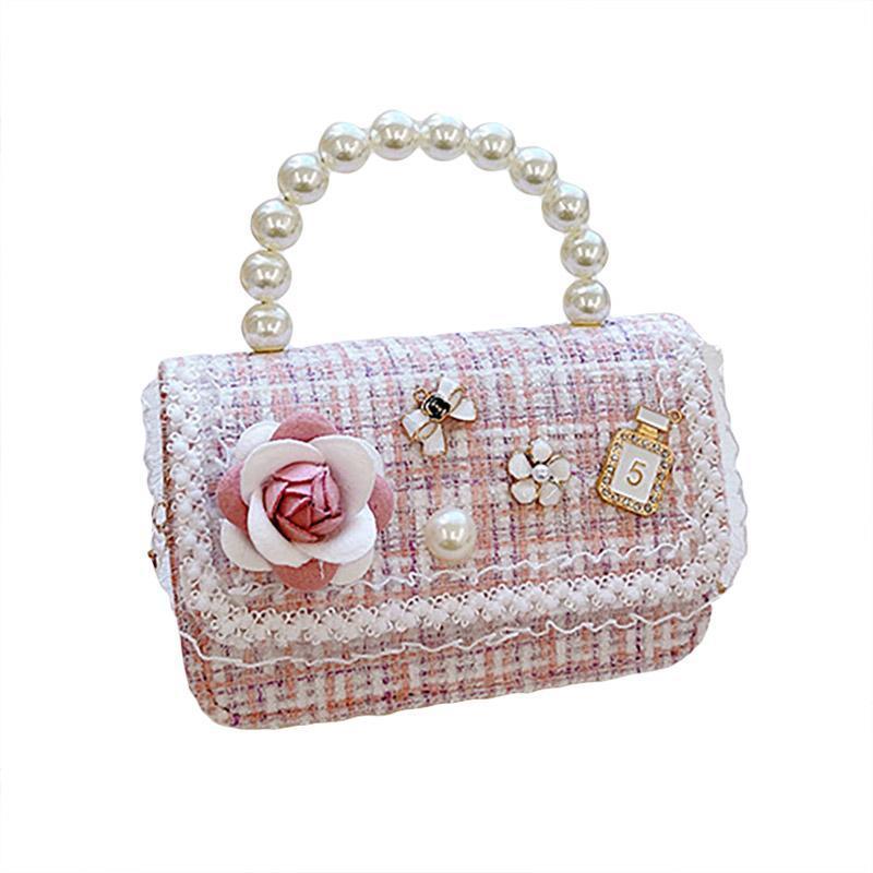 Girls Small Square Princess Handbag Chain Shoulder Bag Messenger Bag - Green
