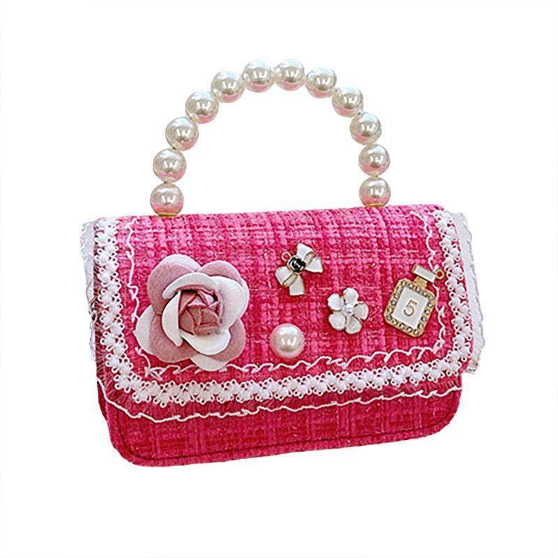 Girls Small Square Princess Handbag Chain Shoulder Bag Messenger Bag - Green