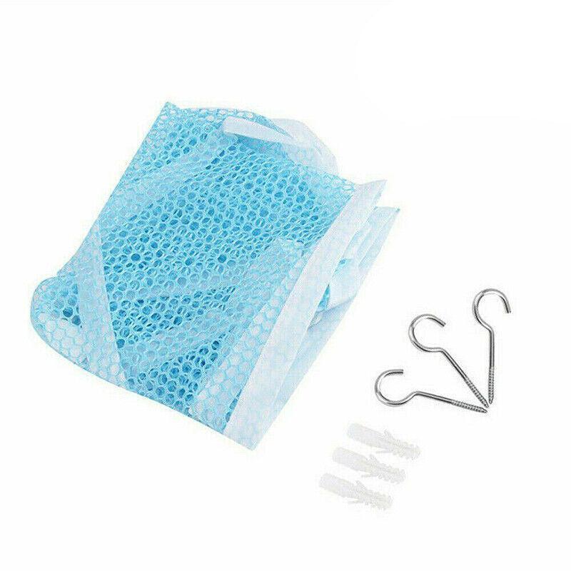 Soft Large Toy Hammock Mesh Net Storage Organizer for Bedroom Plush Toys - White