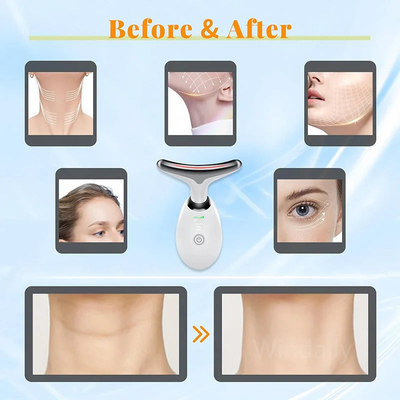 7 Colors Anti Wrinkle Facial Massager Neck Face Beauty Device Skin