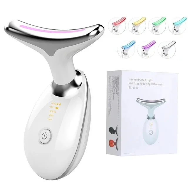 7 Colors Anti Wrinkle Facial Massager Neck Face Beauty Device Skin
