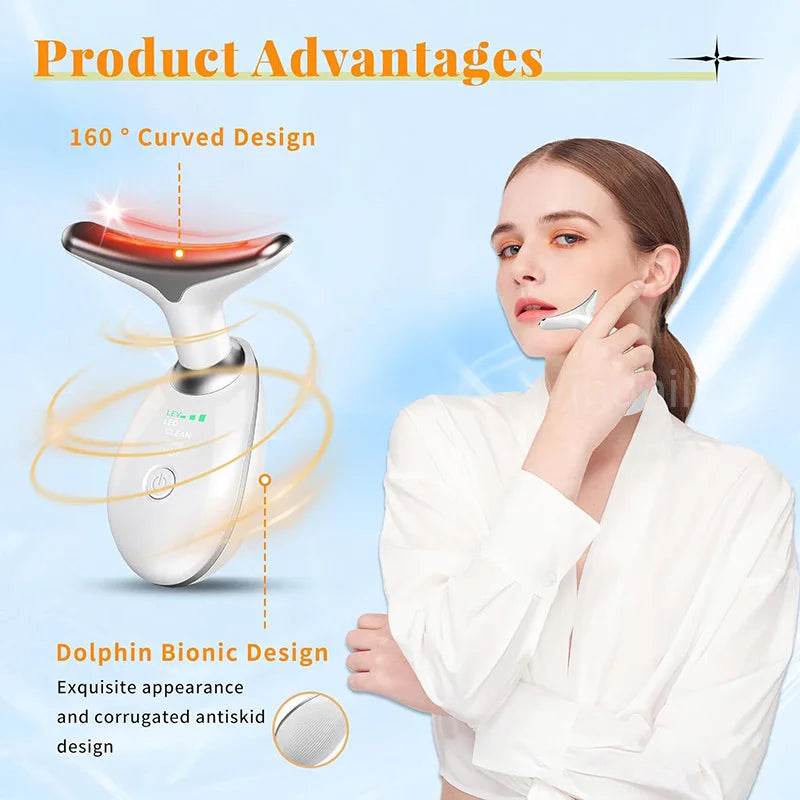 7 Colors Anti Wrinkle Facial Massager Neck Face Beauty Device Skin