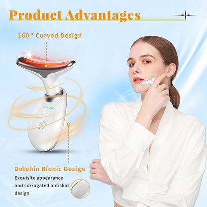 7 Colors Anti Wrinkle Facial Massager Neck Face Beauty Device Skin