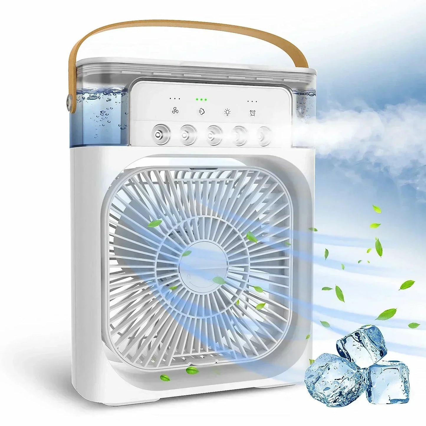 Portable Humidifier Fan Air Conditioners USB Electric Fan LED