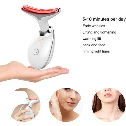 7 Colors Anti Wrinkle Facial Massager Neck Face Beauty Device Skin