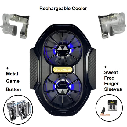 FS01 Dual Fan Rechargeable Mobile Phone Cooler Radiator