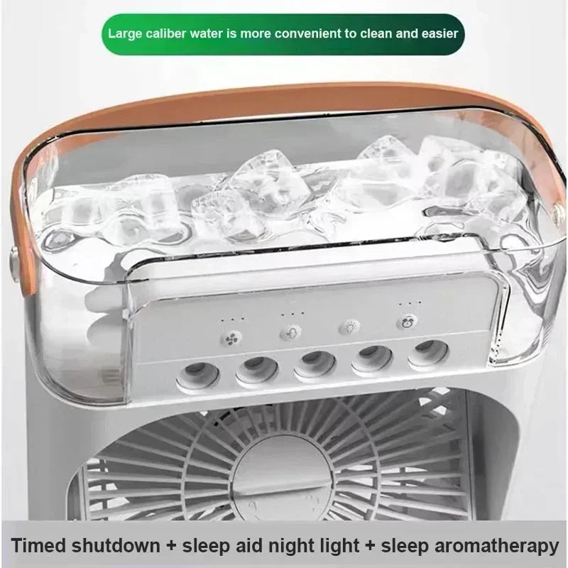 Portable Humidifier Fan Air Conditioners USB Electric Fan LED
