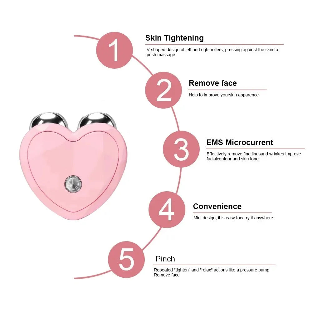 Facial Massager Microcurrent Face Lifting Machine Roller Skin