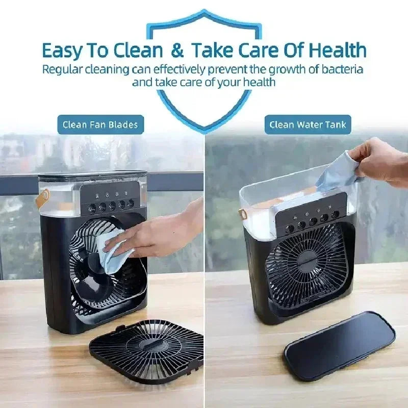 Portable Humidifier Fan Air Conditioners USB Electric Fan LED