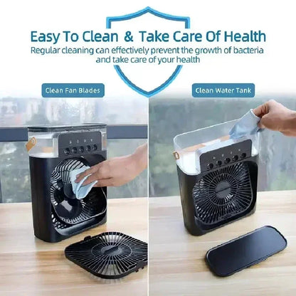 Portable Humidifier Fan Air Conditioners USB Electric Fan LED