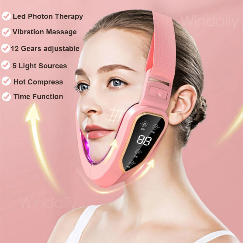 Facial Lifting Device LED Photon Therapy Facial Slimming Vibration