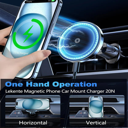 Magnetic Wireless Car Phone Charger Adapter 15W Air Vent Car Phone