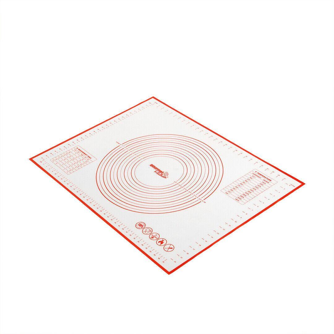 Non-Stick Silicone Baking Mat Rolling Cake Dough Scale Pastry Clay Fondant Sheet - Red 40*30cm