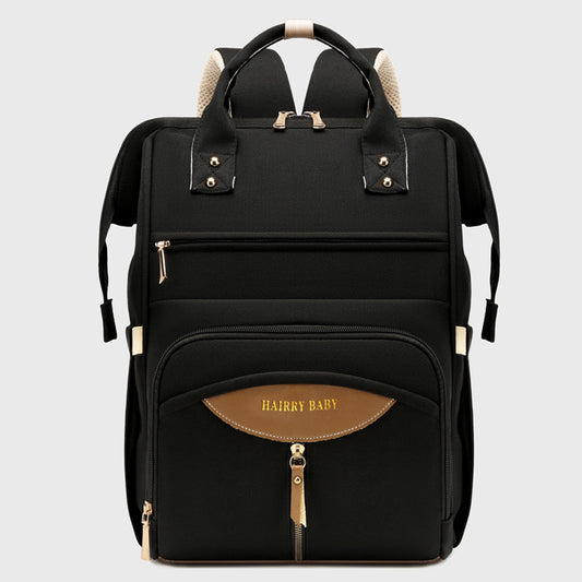 Multifunctional Diaper Bag Backpack(Black) - Large Capacity & Organized Storage for Baby Essentials